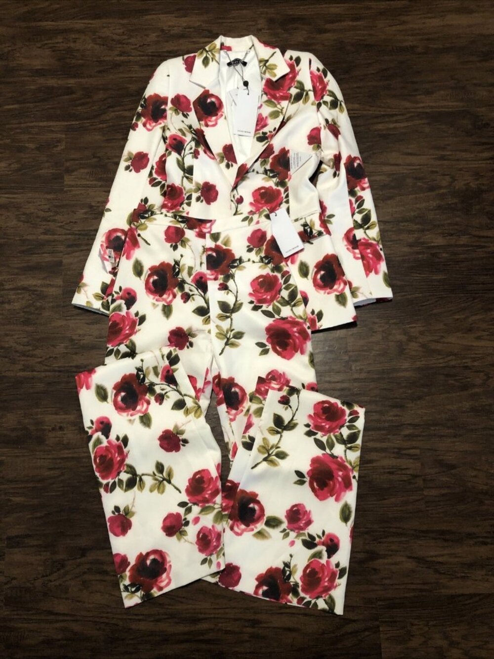 Nadine Merabi Portia Floral Blazer & Pants Set (Xsmall)